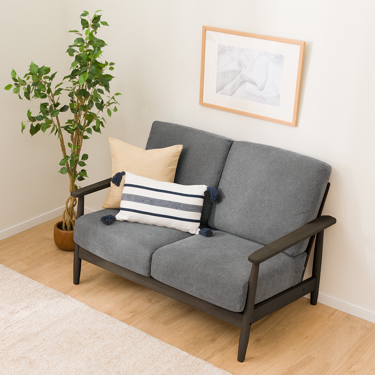 2人掛けソファ 布張りタイプ (IG01 DBR/DGY) | ニトリネット【公式