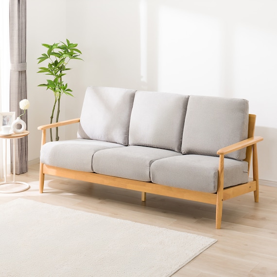 3人掛けソファ 布張りタイプ (IG01 LBR/LGY) 1枚目画像