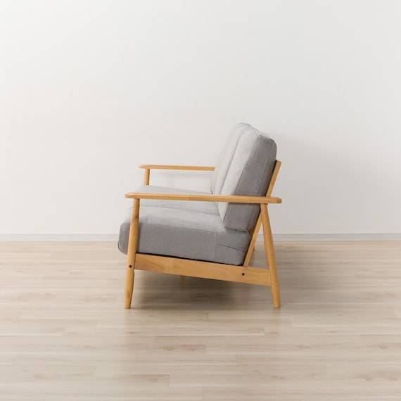 3人掛けソファ 布張りタイプ (IG01 LBR/LGY) 10枚目画像