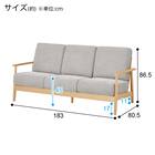 3人掛けソファ 布張りタイプ (IG01 LBR/LGY) 13枚目画像