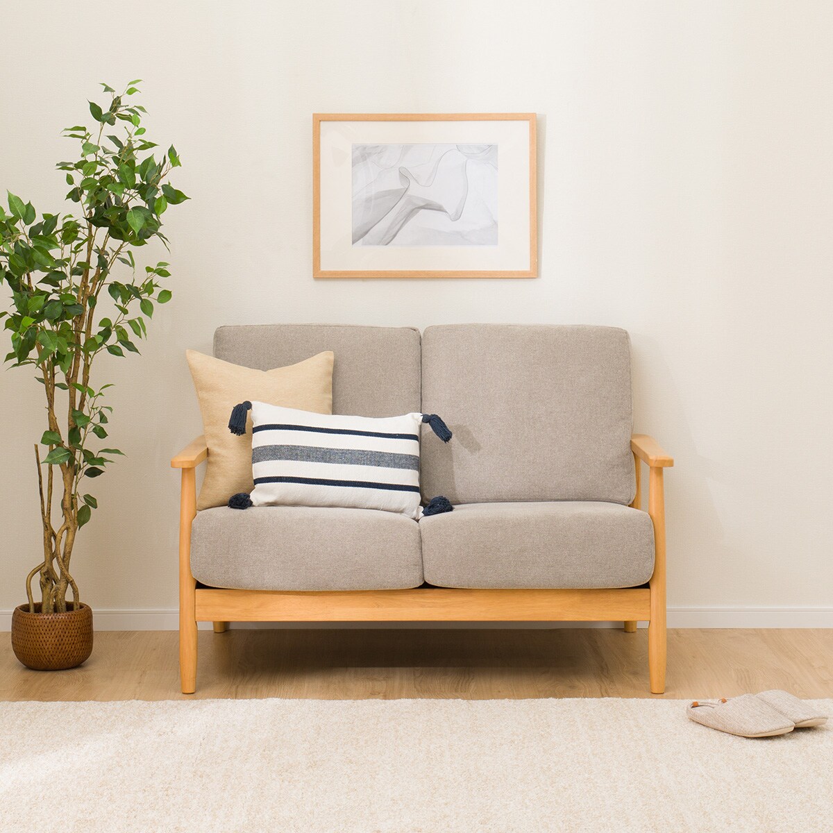 2人掛けソファ 布張りタイプ (IG01 LBR/LGY) | ニトリネット【公式