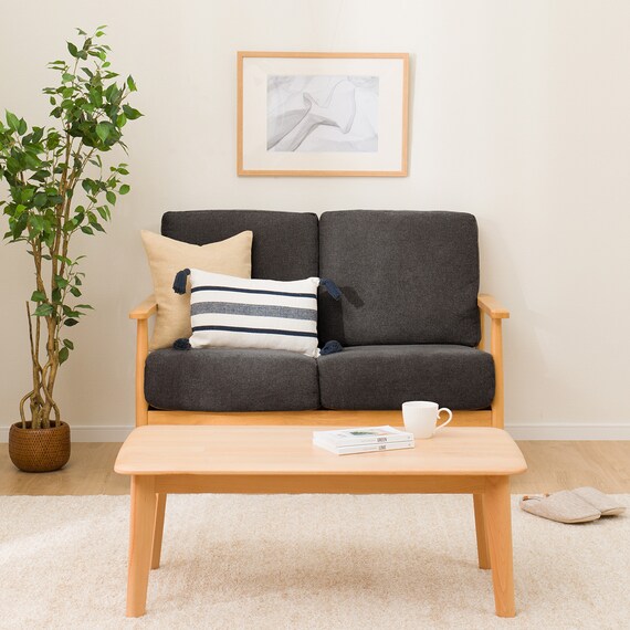 2人掛けソファ 布張りタイプ (IG01 LBR/BK) 7枚目画像