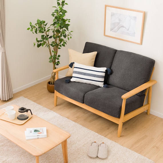 2人掛けソファ 布張りタイプ (IG01 LBR/BK) 8枚目画像