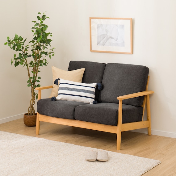 2人掛けソファ 布張りタイプ (IG01 LBR/BK) 9枚目画像