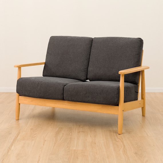 2人掛けソファ 布張りタイプ (IG01 LBR/BK) 12枚目画像