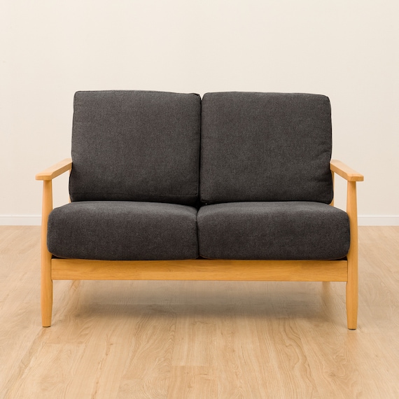 2人掛けソファ 布張りタイプ (IG01 LBR/BK) 14枚目画像