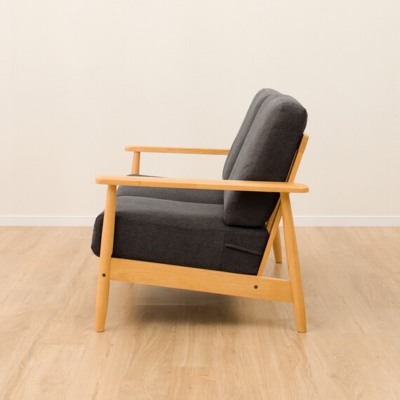 2人掛けソファ 布張りタイプ (IG01 LBR/BK) 15枚目画像