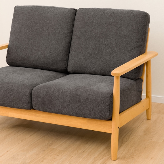 2人掛けソファ 布張りタイプ (IG01 LBR/BK) 17枚目画像