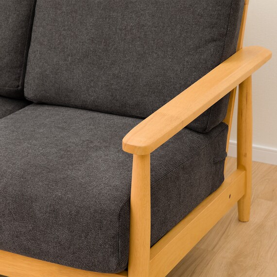 2人掛けソファ 布張りタイプ (IG01 LBR/BK) 18枚目画像