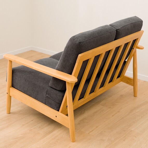 2人掛けソファ 布張りタイプ (IG01 LBR/BK) 19枚目画像