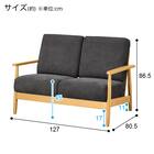 2人掛けソファ 布張りタイプ (IG01 LBR/BK) 24枚目画像