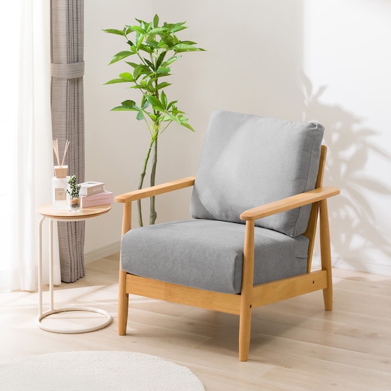 1人掛けソファ 布張りタイプ (IG01 LBR/GY) 1枚目画像