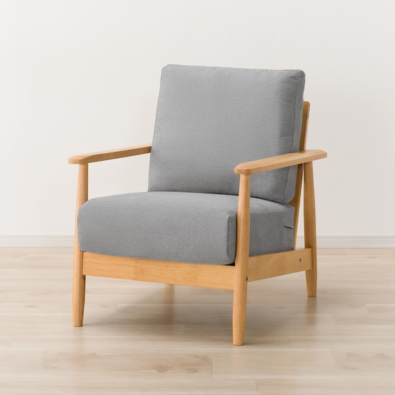 1人掛けソファ 布張りタイプ (IG01 LBR/GY) 7枚目画像