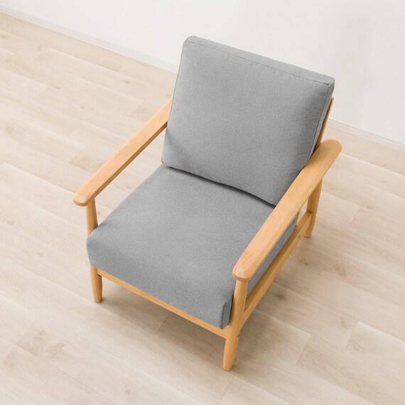 1人掛けソファ 布張りタイプ (IG01 LBR/GY) 8枚目画像