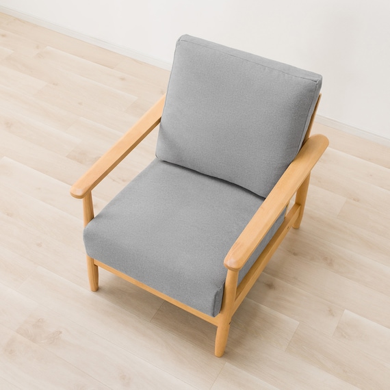 1人掛けソファ 布張りタイプ (IG01 LBR/GY) 8枚目画像