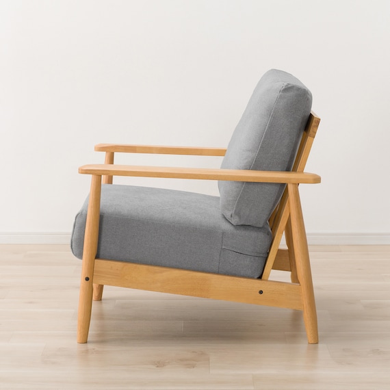 1人掛けソファ 布張りタイプ (IG01 LBR/GY) 10枚目画像