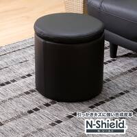 傷・汚れに強い合成皮革 スツール(エン Nシールド BK)