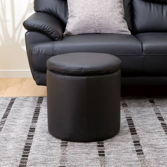 傷・汚れに強い合成皮革 スツール(エン Nシールド BK) 2枚目画像