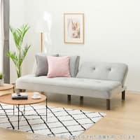 背もたれが別々に動くソファベッド 布張りタイプ (XL02 GY)