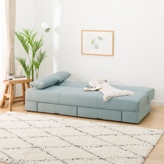 引出し収納付きソファベッド 布張りタイプ (DJ08 TBL) 11枚目画像