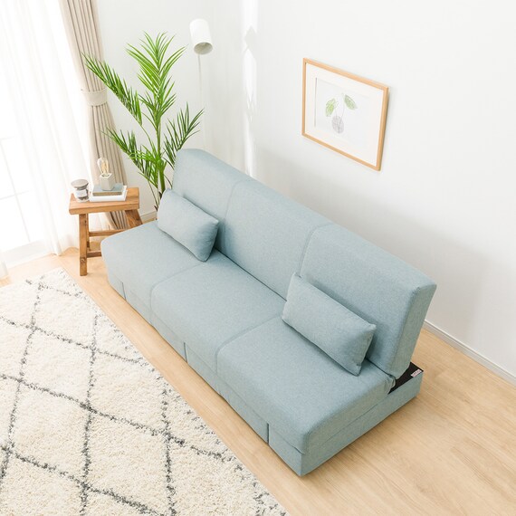 引出し収納付きソファベッド 布張りタイプ (DJ08 TBL) 13枚目画像