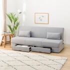 引出し収納付きソファベッド 布張りタイプ (DJ08 GY) 1枚目画像