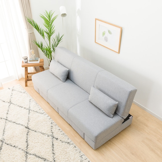 引出し収納付きソファベッド 布張りタイプ (DJ08 GY) 10枚目画像