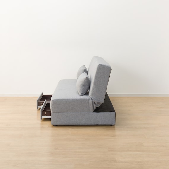 引出し収納付きソファベッド 布張りタイプ (DJ08 GY) 16枚目画像