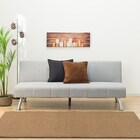 圧迫感がないアームレスソファベッド 布張りタイプ (DJ09 GY) 2枚目画像