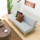 圧迫感がないアームレスソファベッド 布張りタイプ (DJ09 GY) 4枚目画像