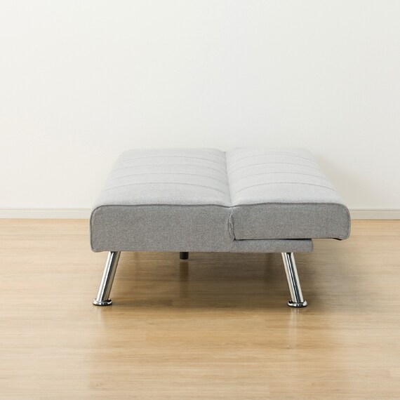 圧迫感がないアームレスソファベッド 布張りタイプ (DJ09 GY) 9枚目画像