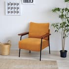 1人掛けコーデュロイ生地のソファ 布張りタイプ(GC03 OR) 1枚目画像