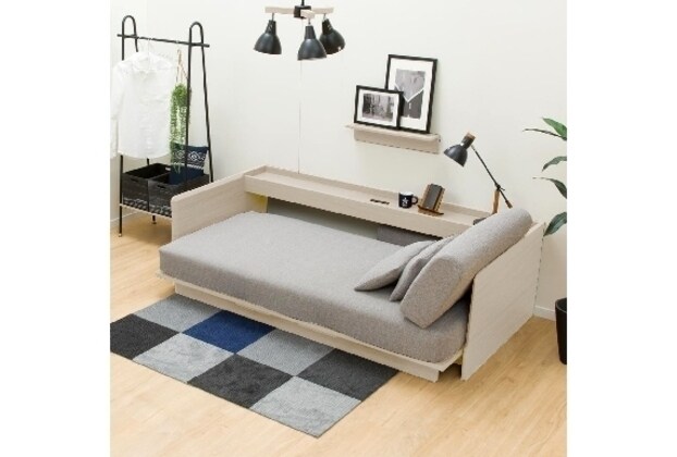 ekiden2007様専用】3Wayベッドソファ(B1-USB GY/MBR) ニトリ ソファ