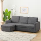 収納付きカウチソファベッド 布張りタイプ (ノアーク2 撥水加工 DGY) 1枚目画像