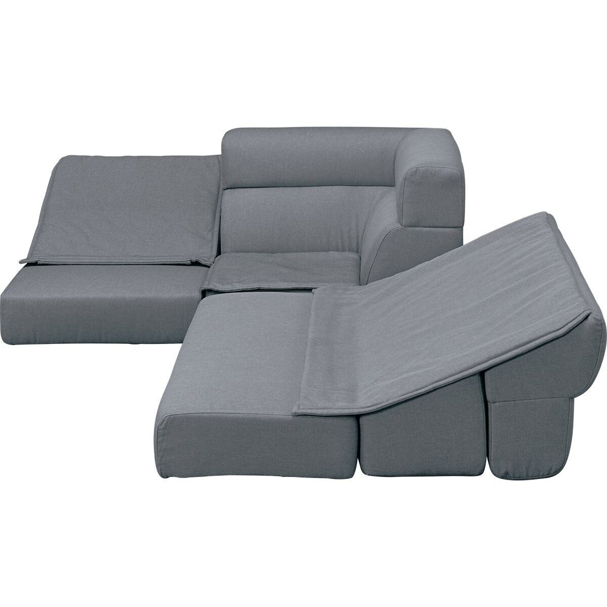 背もたれ倒せるローソファ3点セット(XL05 GY) | ニトリネット