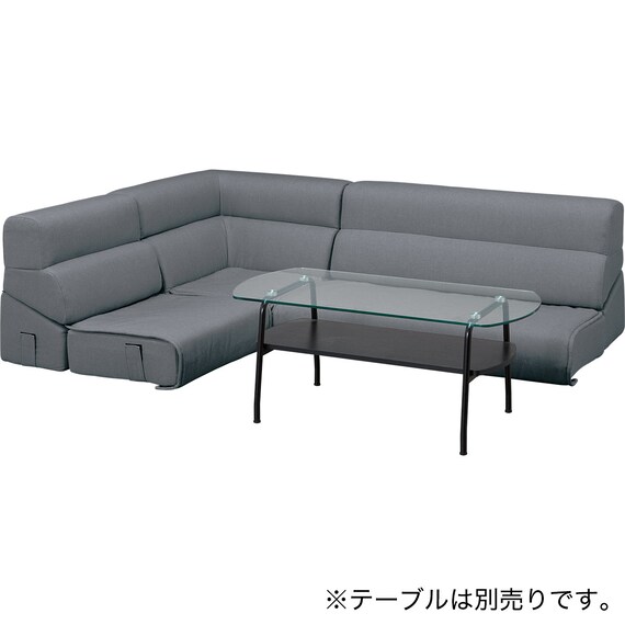 背もたれが倒せるローソファ3点セット 布張りタイプ (XL05 GY) 13枚目画像