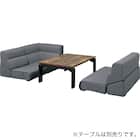 背もたれが倒せるローソファ3点セット 布張りタイプ (XL05 GY) 14枚目画像