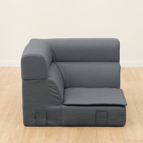 背もたれが倒せるコーナーローソファ 布張りタイプ (XL05 GY) 6枚目画像