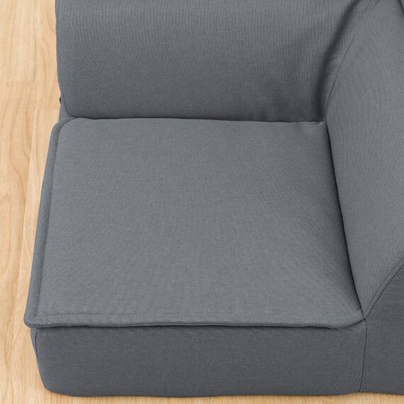 背もたれが倒せるコーナーローソファ 布張りタイプ (XL05 GY) 13枚目画像