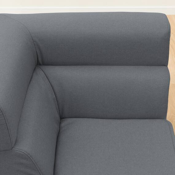 背もたれが倒せるコーナーローソファ 布張りタイプ (XL05 GY) 14枚目画像