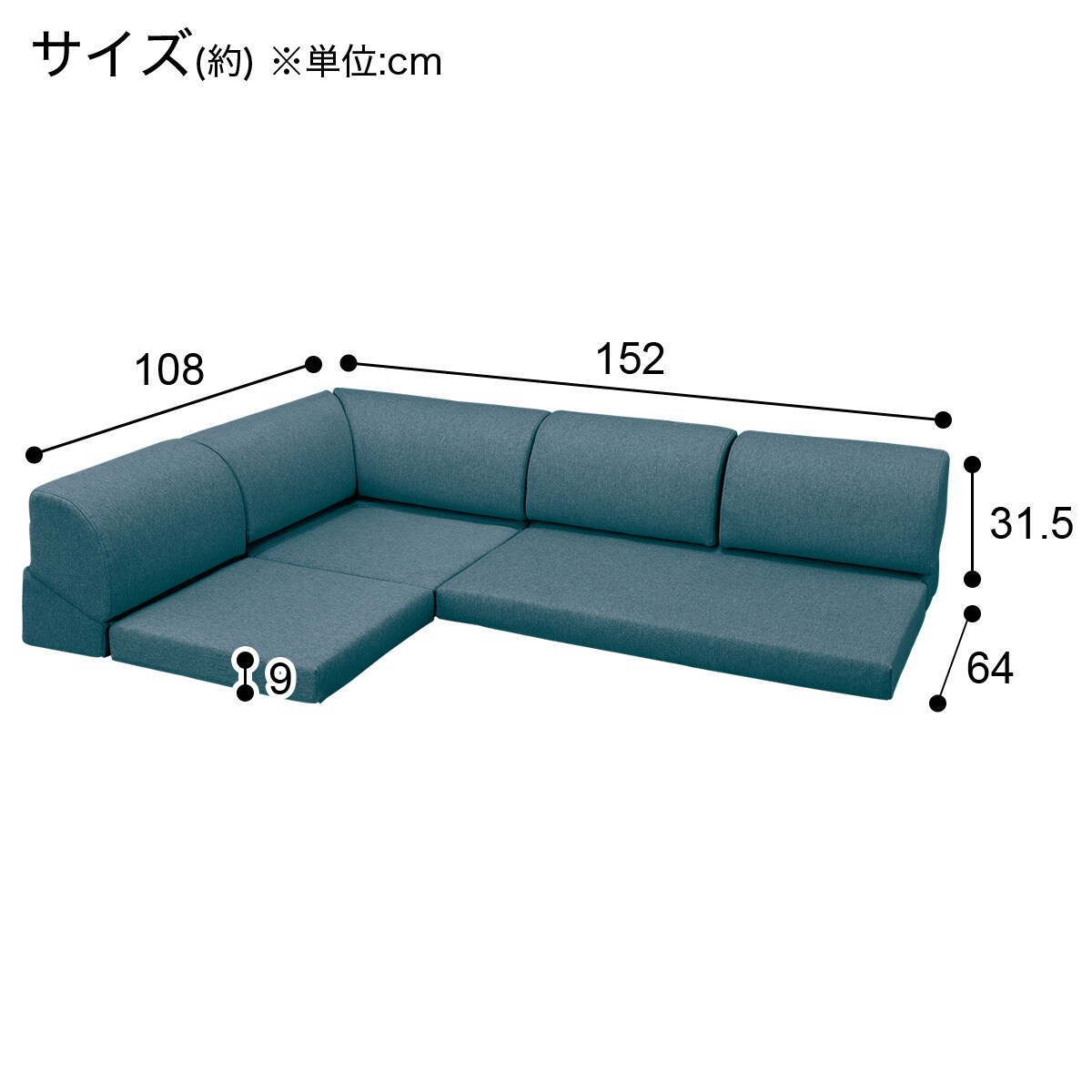 ニトリ ローソファ3点セット ニトリ ソファー ソファ ポケット付きロータイプコーナーソファ3