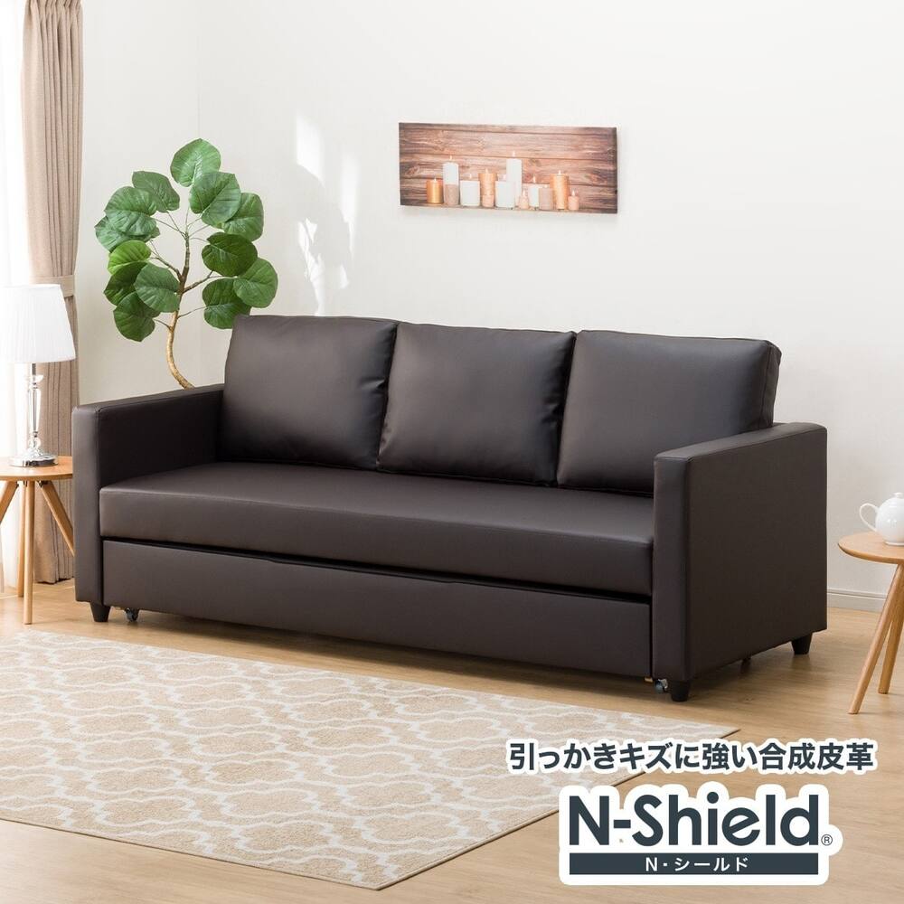 3/30 値下げ?安定のニトリ?3WAYソファベッド NITORI ロック?赤 レッド?558