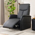 電動リクライニングチェア 本革(一部合成皮革)タイプ (コンフェ BK) 1枚目画像