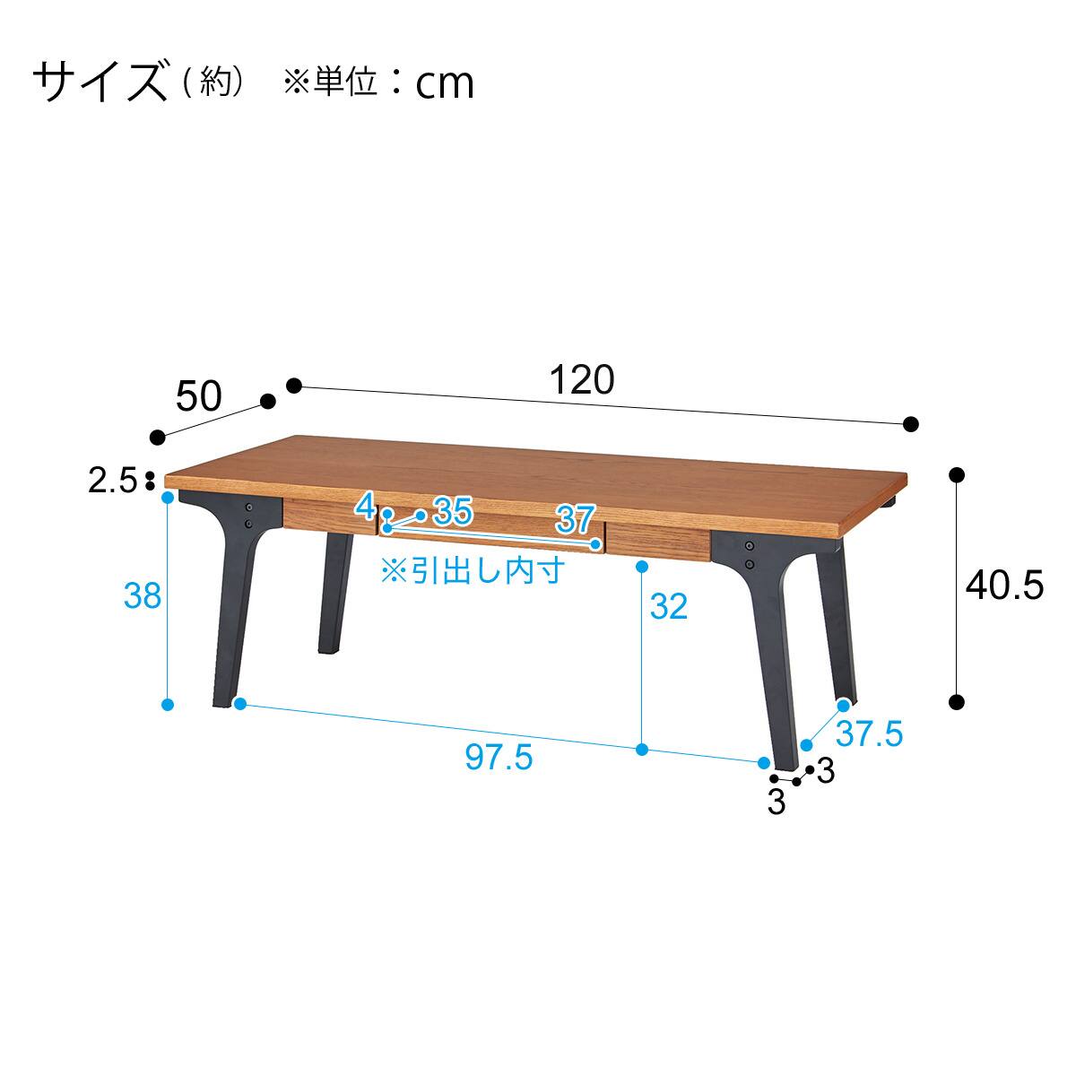 センターテーブル (Living in Comfort / ANV001 CT 幅120cm MBR