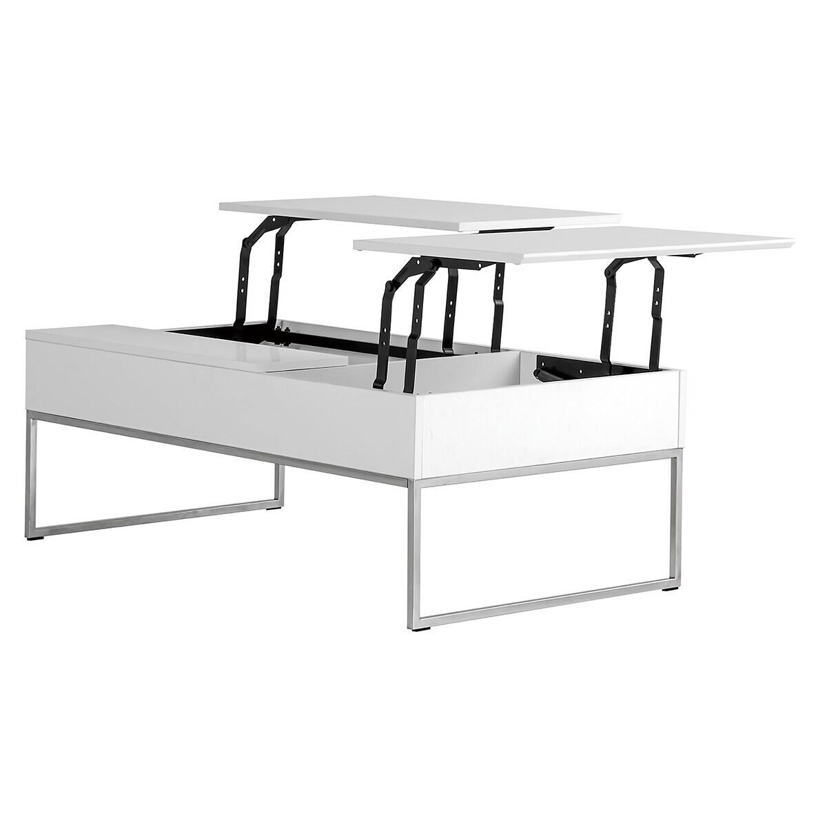 Happy Smile-運気UP店 ニトリ昇降式ガラステーブル（ホワイト） Happy