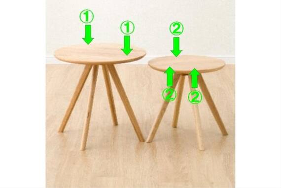 ネストテーブル オーク3 LBR (2コセット) 18枚目画像