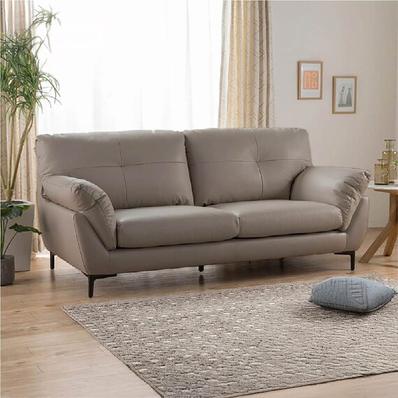 2人用本革(一部合成皮革)ソファ(KKS-02 GY)【島忠ホームズ商品】 1枚目画像