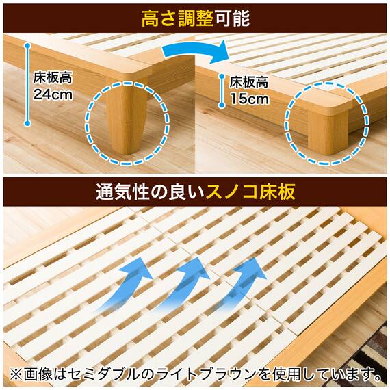 すのこシングルベッドフレーム(ロデリック-S/WW) 4枚目画像