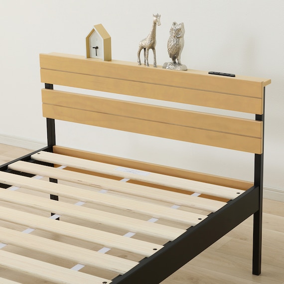 すのこシングルベッドフレーム(XB101 LBR/BK) 8枚目画像