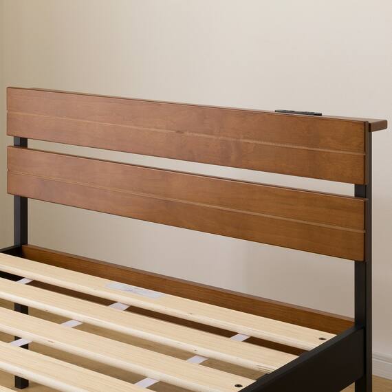 すのこシングルベッドフレーム(XB101 MBR/BK) 12枚目画像